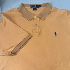 Polo Ralph Lauren Mens Orange Polo Shirt short sleeve Size XXL Cotton Big 2XL US